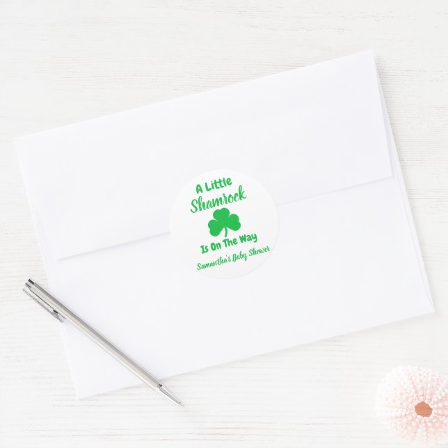 Adesivo Redondo Pequeno Dia de São Patrício Shamrock (Envelope)