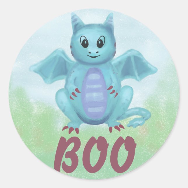 Adesivo Redondo pequeno dragão (Frente)