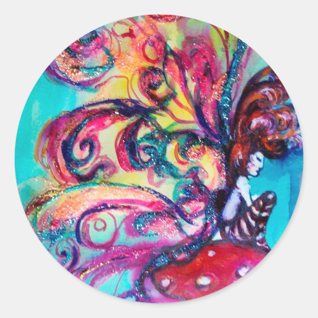 Adesivo Redondo Pequeno Elfo dos Cogumelos (Frente)