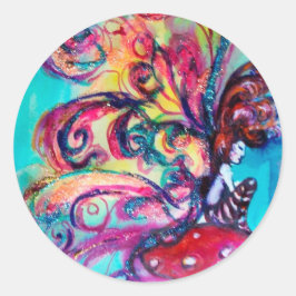 Adesivo Redondo Pequeno Elfo dos Cogumelos