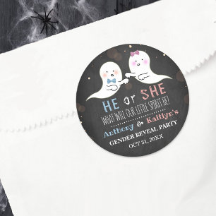 Adesivo Redondo Pequeno Espírito Halloween Fantasma Festa de Revo