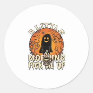 Adesivo Redondo Pequeno Fantasma de Halloween Skull Mu da Manhã