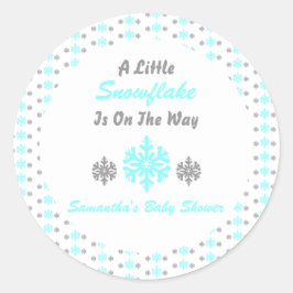 Adesivo Redondo Pequeno Floco De Neve A Caminho