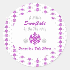 Adesivo Redondo Pequeno Floco De Neve A Caminho