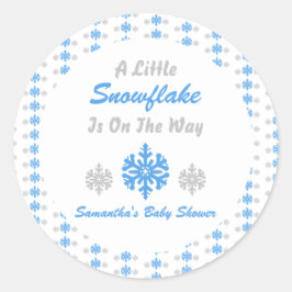 Adesivo Redondo Pequeno Floco De Neve A Caminho