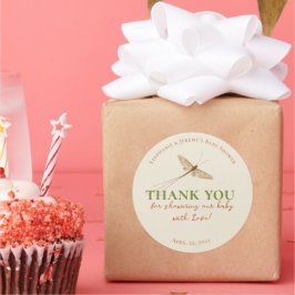 Adesivo Redondo Pequeno Inseto Clássico Com Chá de fraldas De Amor