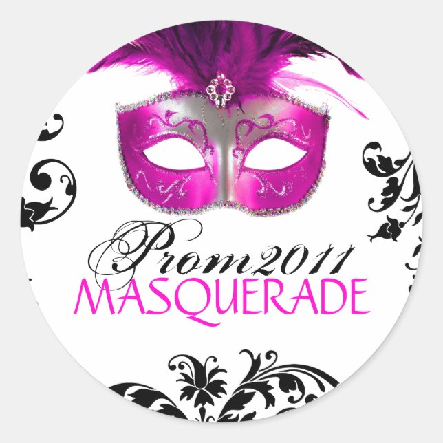 Adesivo Redondo Pequeno - Mascarada clássico (Frente)