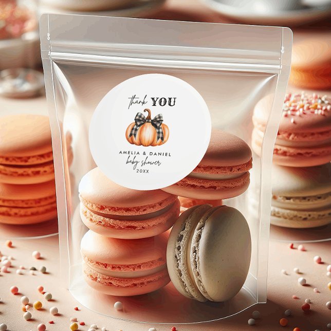 Adesivo Redondo Pequeno Minimalismo do Chá de fraldas de Abóbora (Criador carregado)