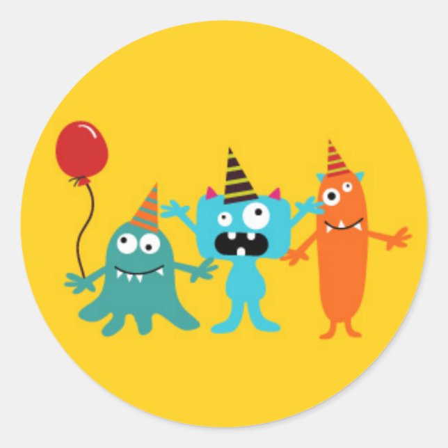 Adesivo Redondo Pequeno Monstro (Frente)