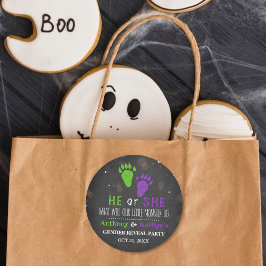 Adesivo Redondo Pequeno Monstro do Dia das Bruxas - Festa de Revel