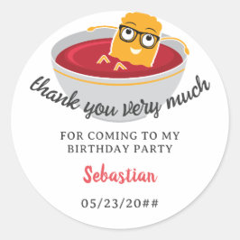 Adesivo Redondo Pequeno Nugget Qualquer Festa de aniversário De Cr