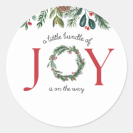 Adesivo Redondo pequeno pacote de chás de fraldas de alegria