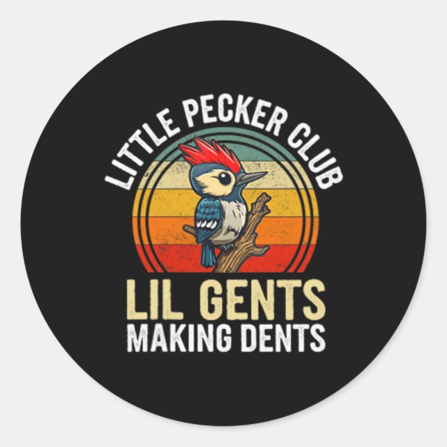 Adesivo Redondo Pequeno Pecker Club Lil Gents Fazer Dente Engraçad (Frente)