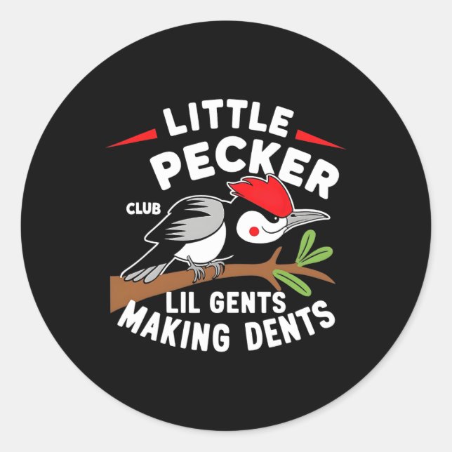 Adesivo Redondo Pequeno Pecker Club Lil Gents Fazer Dents Retro (Frente)