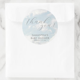 Adesivo Redondo Pequeno pedaço do Sonho do Chá de fraldas do Céu