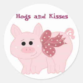 Adesivo Redondo Pequeno Piggy Hoge e Kisses