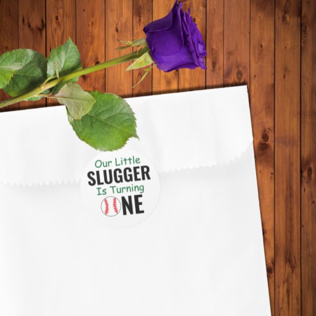 Adesivo Redondo Pequeno primeiro aniversario de Baseball (Criador carregado)