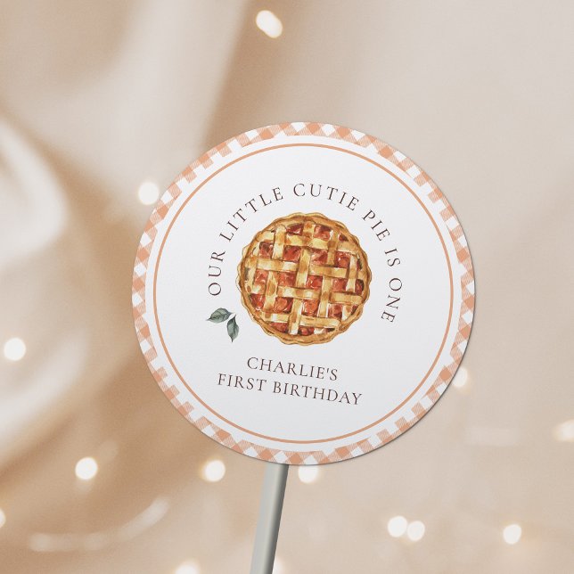 Adesivo Redondo Pequeno primeiro aniversario de Pizza Fall (Criador carregado)