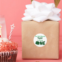 Adesivo Redondo Pequeno primeiro aniversario de Shamrock