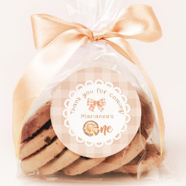 Adesivo Redondo Pequeno primeiro aniversario de torta bonitinho Ob