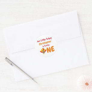 Adesivo Redondo Pequeno primeiro aniversario Turquia