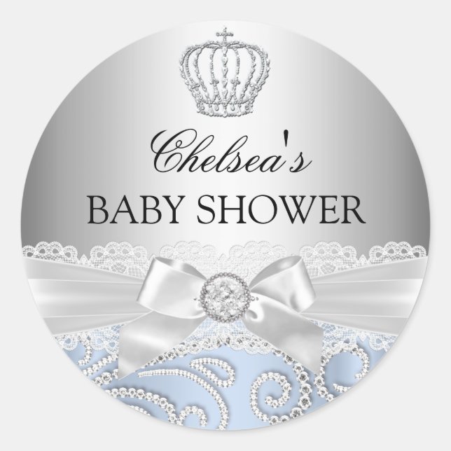 Adesivo Redondo Pequeno Príncipe Diamond Crown Chá de fraldas Stic (Frente)