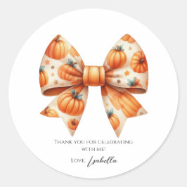 Adesivo Redondo Pequeno Pumpkin Primeiro Aniversário Vestido - Hal