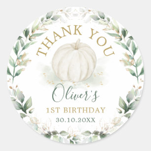 Adesivo Redondo Pequeno Pumpkin Sage Greenere Dourado Wreath Anive