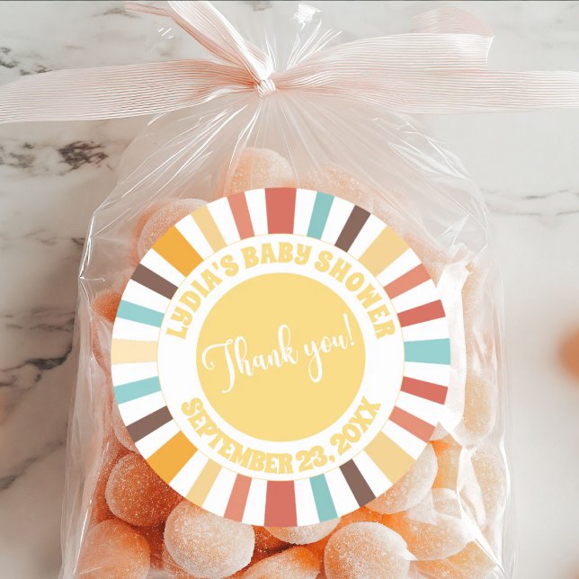 Adesivo Redondo Pequeno Raio De Chá de fraldas Sol (Criador carregado)