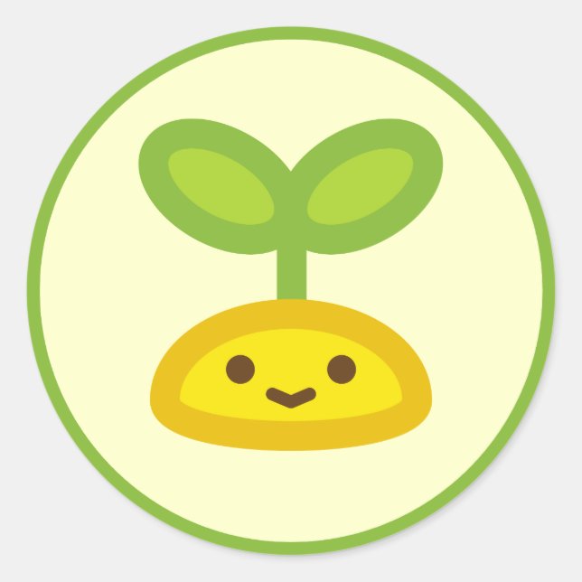 Adesivo Redondo Pequeno Sprout Verde (Frente)