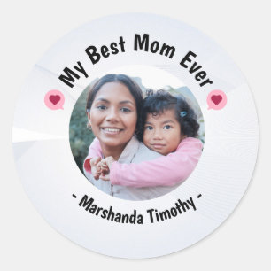 Adesivo Redondo Pequeno Sticker, Grande Amor Surpreende Sua Mãe