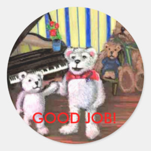 Adesivo Redondo Pequeno Urso e Sra. Treble Beary Sticker