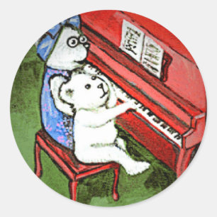 Adesivo Redondo Pequeno Urso e Vovó Melody Sticker