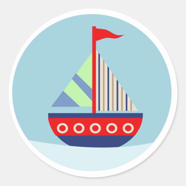 Adesivo Redondo Pequeno veleiro se afasta comigo Envelope Seals (Frente)