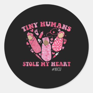 Adesivo Redondo Pequenos Humanos Roubaram Meu Coração Presente de 