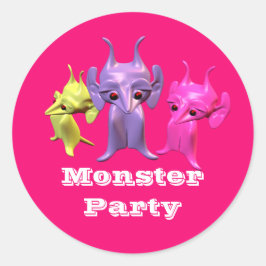 Adesivo Redondo Pequenos marcianos, personalizados para crianças.