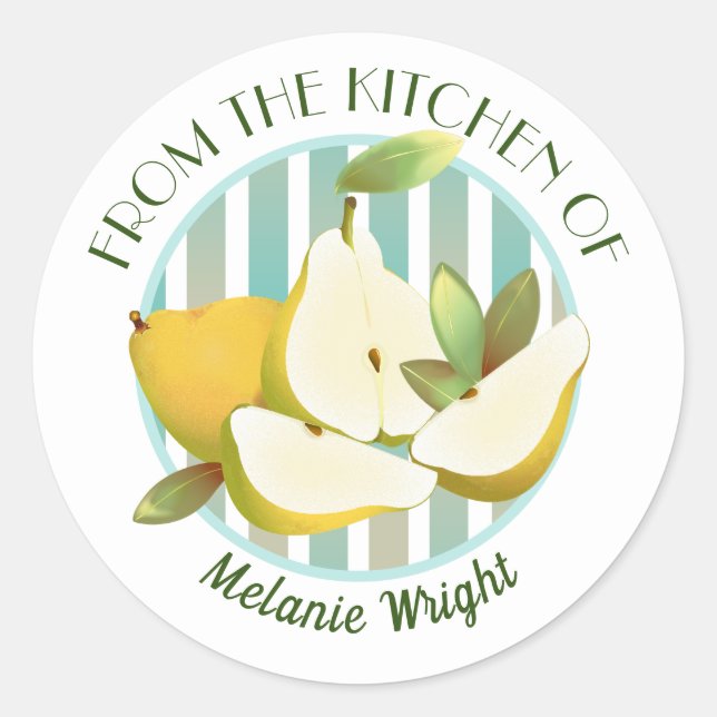 Adesivo Redondo Peras de Fruta (Frente)