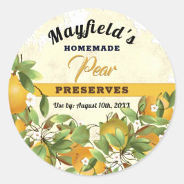 Adesivo Redondo Peras de Fruta | Rótulo de emperramento