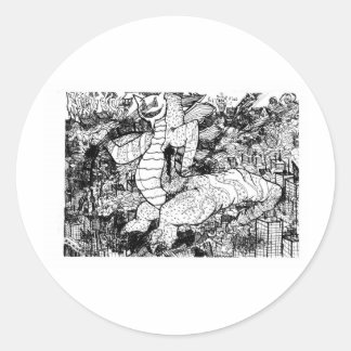 Adesivo Redondo Percentum Godzilla