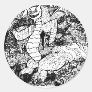 Adesivo Redondo Percentum Godzilla