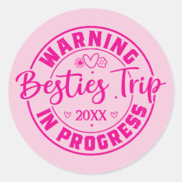 Adesivo Redondo Percurso de Besties em Andamento Magenta a Rosa