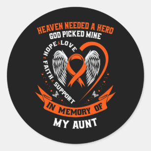 Adesivo Redondo Perda De Memória Da Minha Tia, Leucemia, Memor De