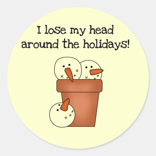 Adesivo Redondo Perder Meus Camisetas e presentes de férias (Frente)