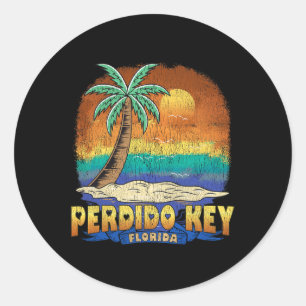 Adesivo Redondo Perdido Key Florida Vintage - Souvenir em apuros