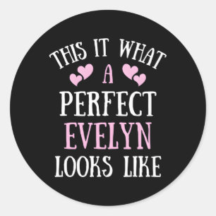 Adesivo Redondo Perfect Evelyn Para Nome