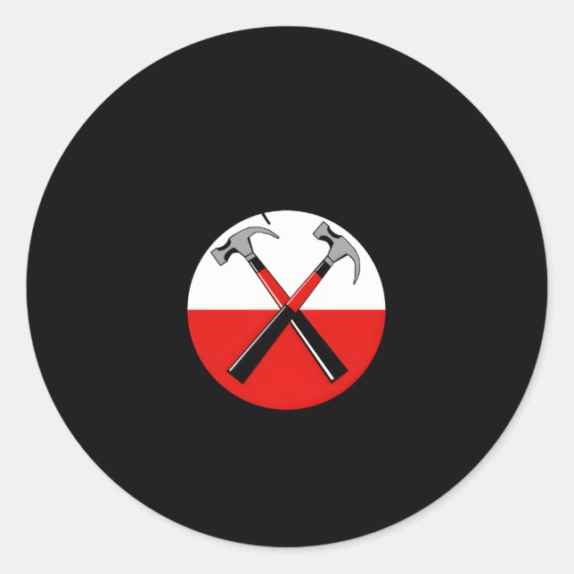 Adesivo Redondo Perfect S Dois Hammers Cruzam Um Pelo Outro (Frente)