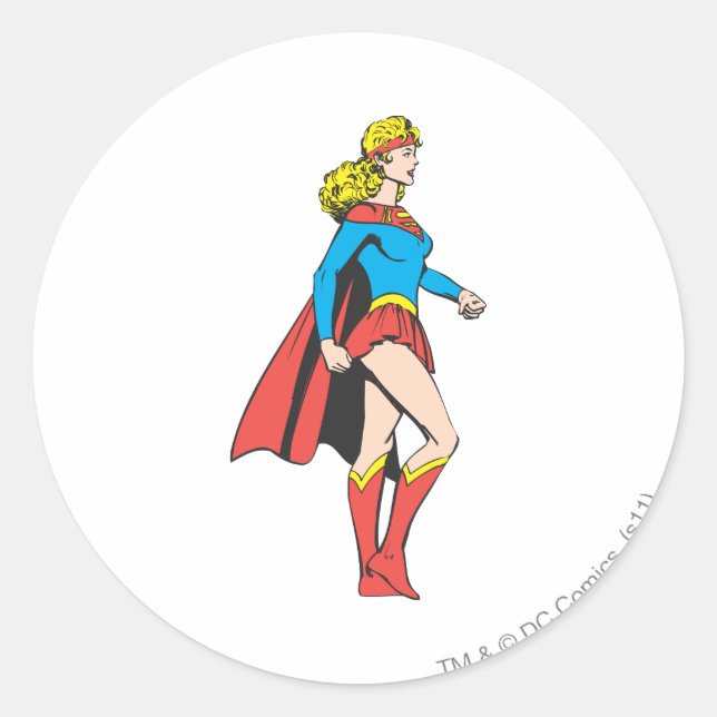 Adesivo Redondo Perfil da Supergirl (Frente)