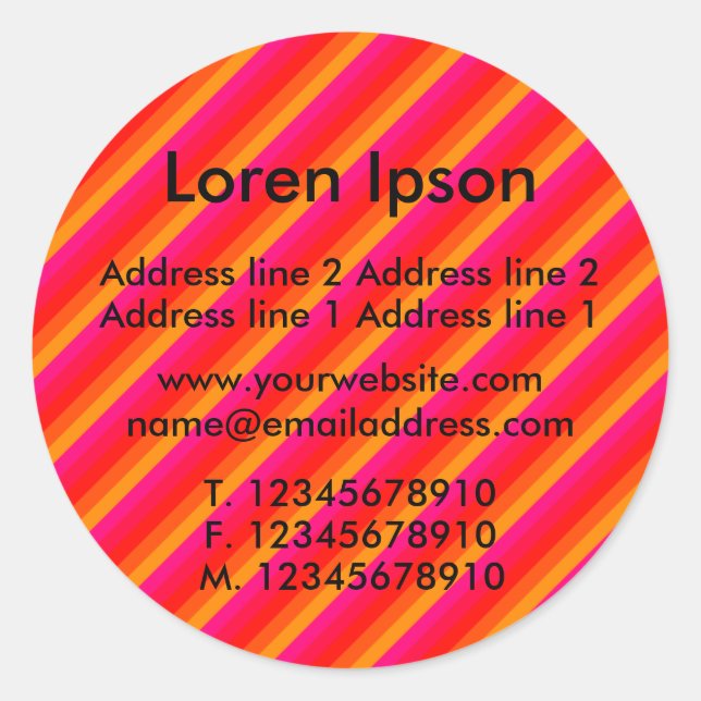 Adesivo Redondo Perfil/empresa do Diagonal Strips II (Frente)