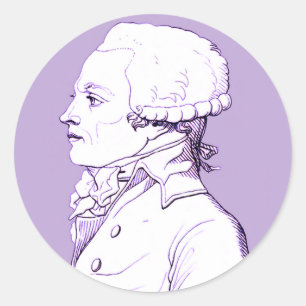 Adesivo Redondo Perfil Robespierre no Lavanda Sticker