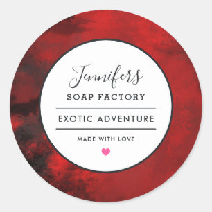 Adesivo Redondo Perfume abstrato moderno preto & do vermelho da